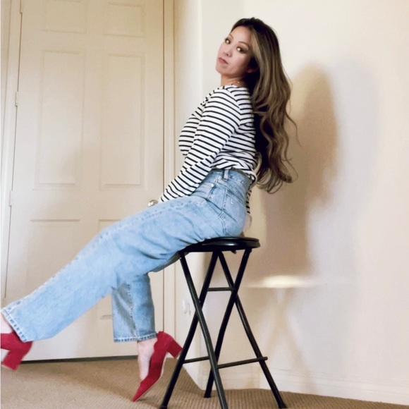 Kate Spade Red Suede Mindie Scalloped Block Heel Pumps Women's Size 8M - Picture 11 of 11